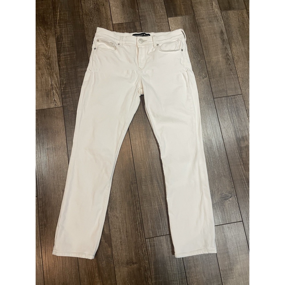 Express White Mid Rise Supersoft Skinny Jeans 8S 27 Long Stretch Coastal Beach